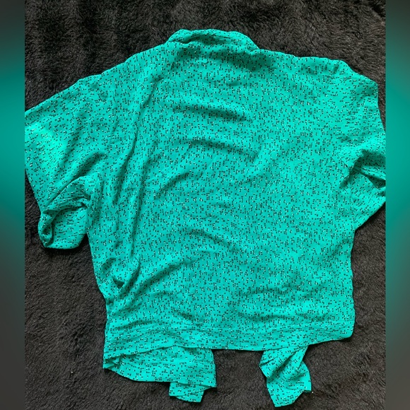 Mossimo Supply Co Women’s Green/ Black Polka Dots Cardigan Sz M 100%Poly NWOT - Picture 9 of 16